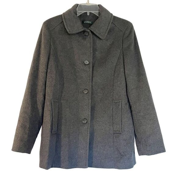 Lauren Ralph Lauren grey wool peacoat size 10 - Picture 1 of 11